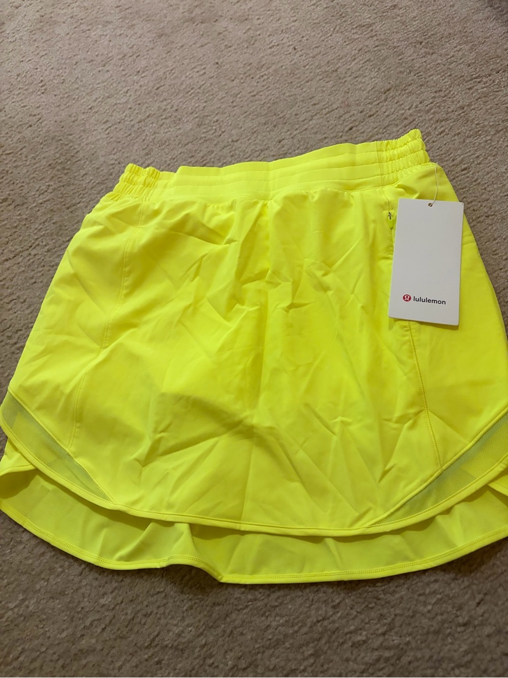 Lululemon hotty hot high rise long Neon Yellow Athletic Skirt